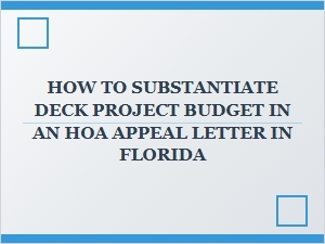 Budget Justification for Florida Hoa Appeals
