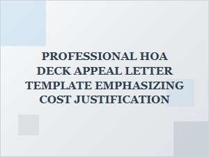 Hoa Deck Budget Justification Letter Template