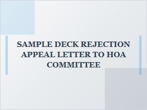Appeal Your Deck Plan Rejection Letter