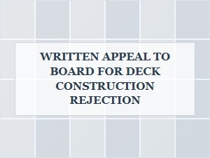 Appeal Letter for Deck Denial