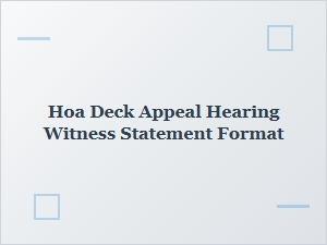 Hoa Deck Appeal Witness Statement Guide