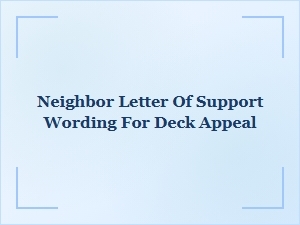 Deck Appeal Support Letter Wording