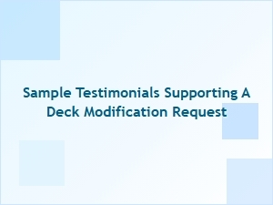 Neighbor Support for Deck Modification Plans