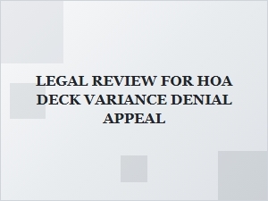 Hoa Deck Variance Denial Appeal Checklist
